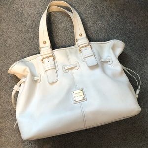 White Pebbled Leather Dooney and Bourke Purse